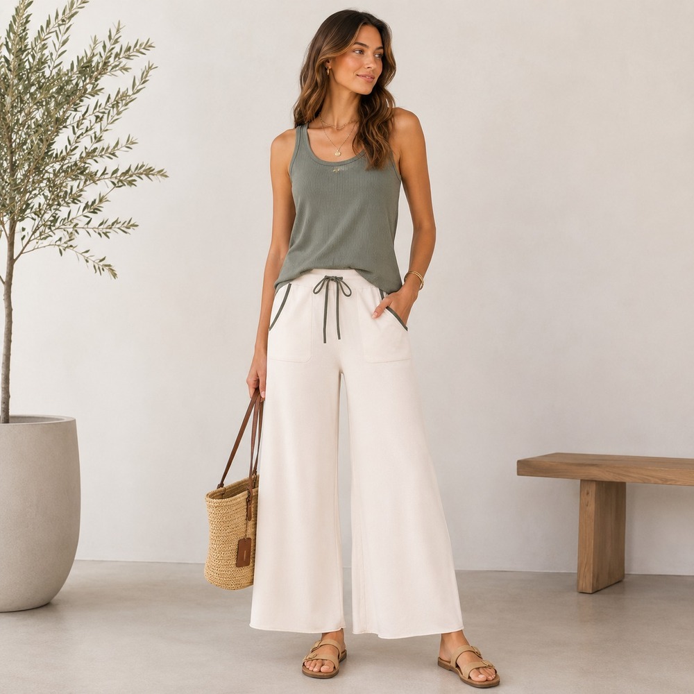 SPLENDID COLLECTION Women New Pants Wide Leg XS Drawstring Flare Bootcut RS5A111